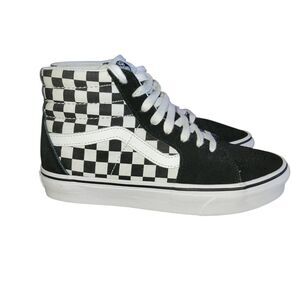 Nwot Vans Off The Wall Sk8Hi High Top Black Checkerboard Unisex Sneaker 7.5 9